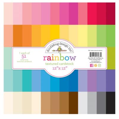Doodlebug Rainbow - Textured Cardstock